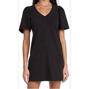 Nation LTD Mallory Flutter Sleeve T-Shirt Dress Black Size Medium